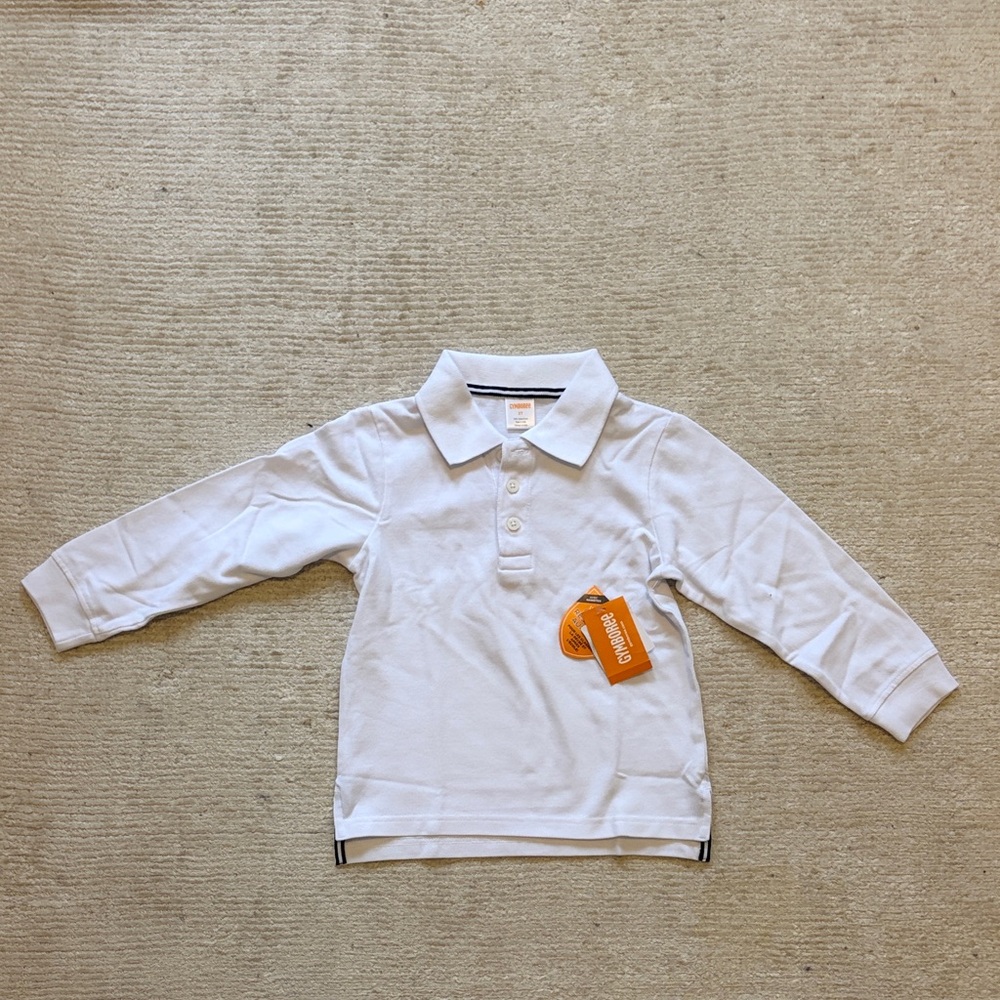 Gymboree White Long-Sleeve Polo Shirt New NWT 3T
